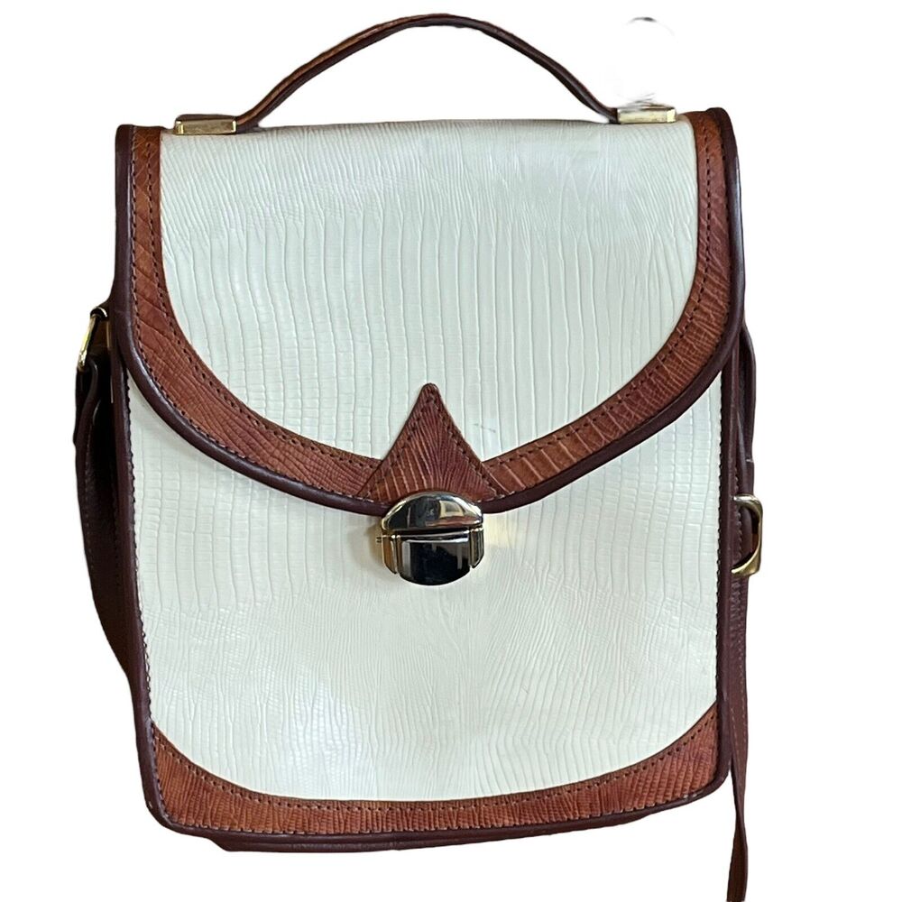 D. Brev Genuine Lizard Skin Crossbody Leather Shoulder Style Bag Vintage Retro